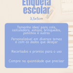 Etiqueta Escolar 3,5x5cm