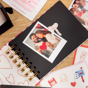 Mini álbum scrapbook páginas pretas