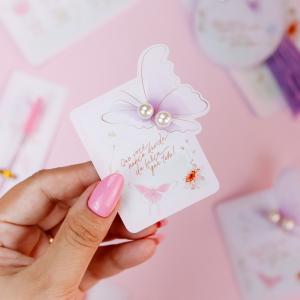 Tag borboleta com brinco - Kit 10 unidades